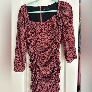 ZARA Long Sleeve Cheetah Dress